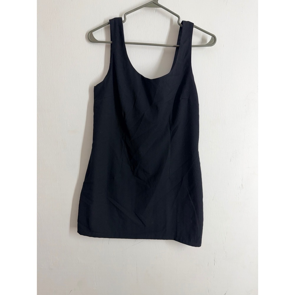 Equipment Black Sleeveless Scoop Neck Mini Dress Size 10 Tailored Minimalist